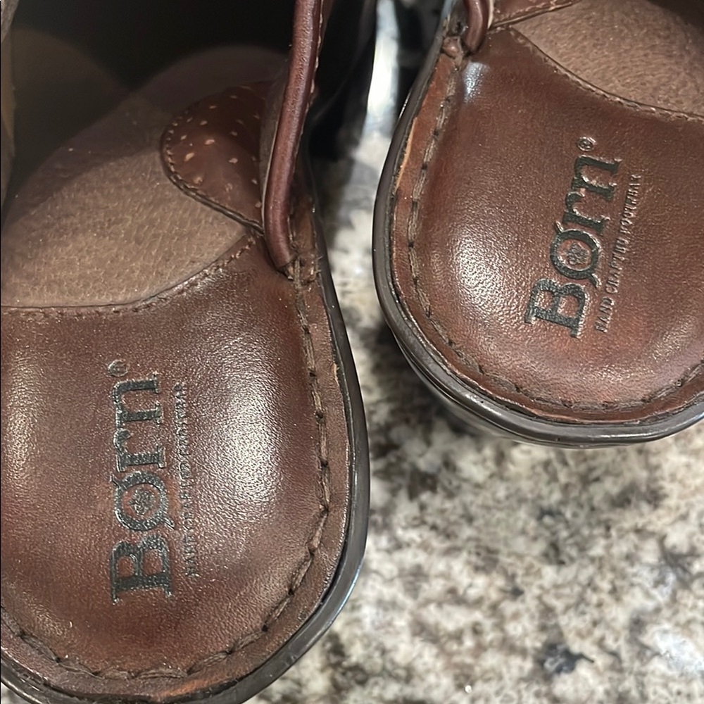 Born Leather Slip-On Mules with Rounded Toe - Picture 2 of 2